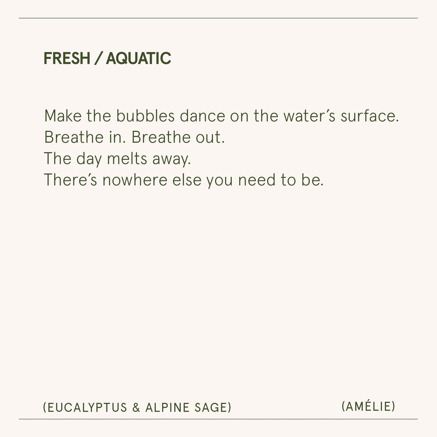 Amélie – Eucalyptus & Alpine Sage Candle