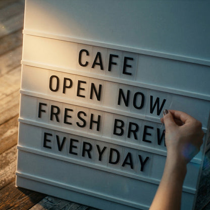 A-Frame Sidewalk Sign – Metal Sandwich Board with Changeable Letters