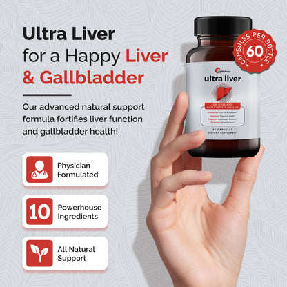 UpWellness Ultra Liver Supplement – Advanced Liver & Gallbladder Support with TMG, NAC & Milk Thistle (60 Capsules)