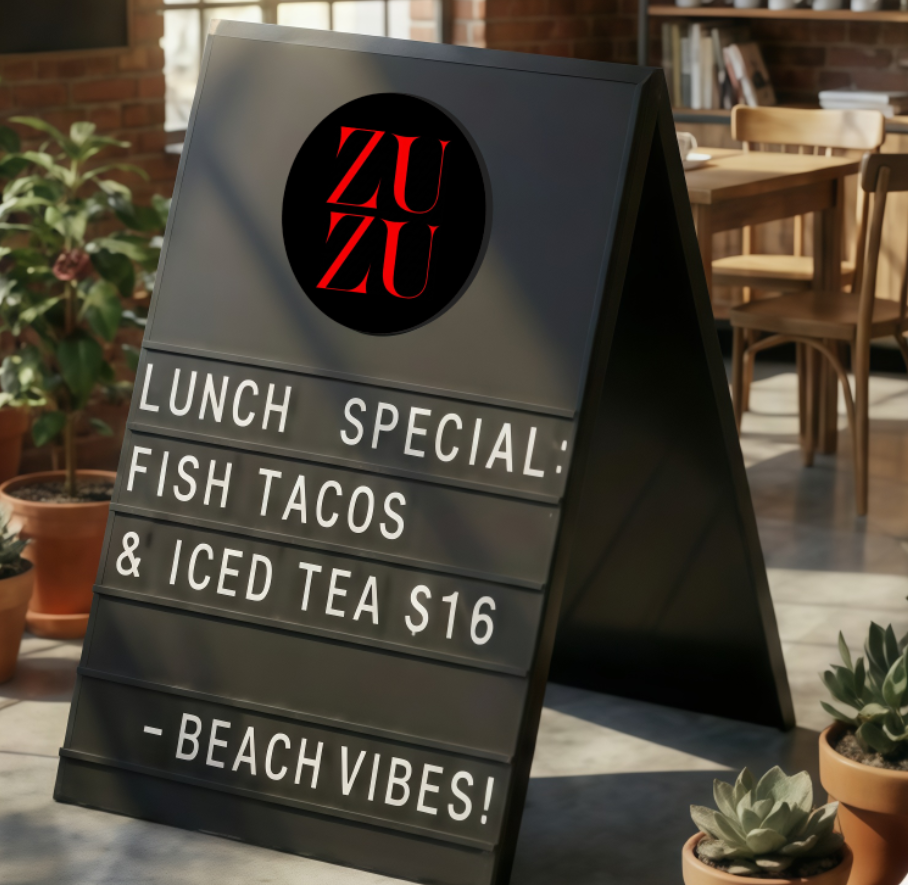 A-Frame Sidewalk Sign – Metal Sandwich Board with Changeable Letters