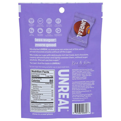 UNREAL: Dark Chocolate Almond Butter Cups, 3.2 oz