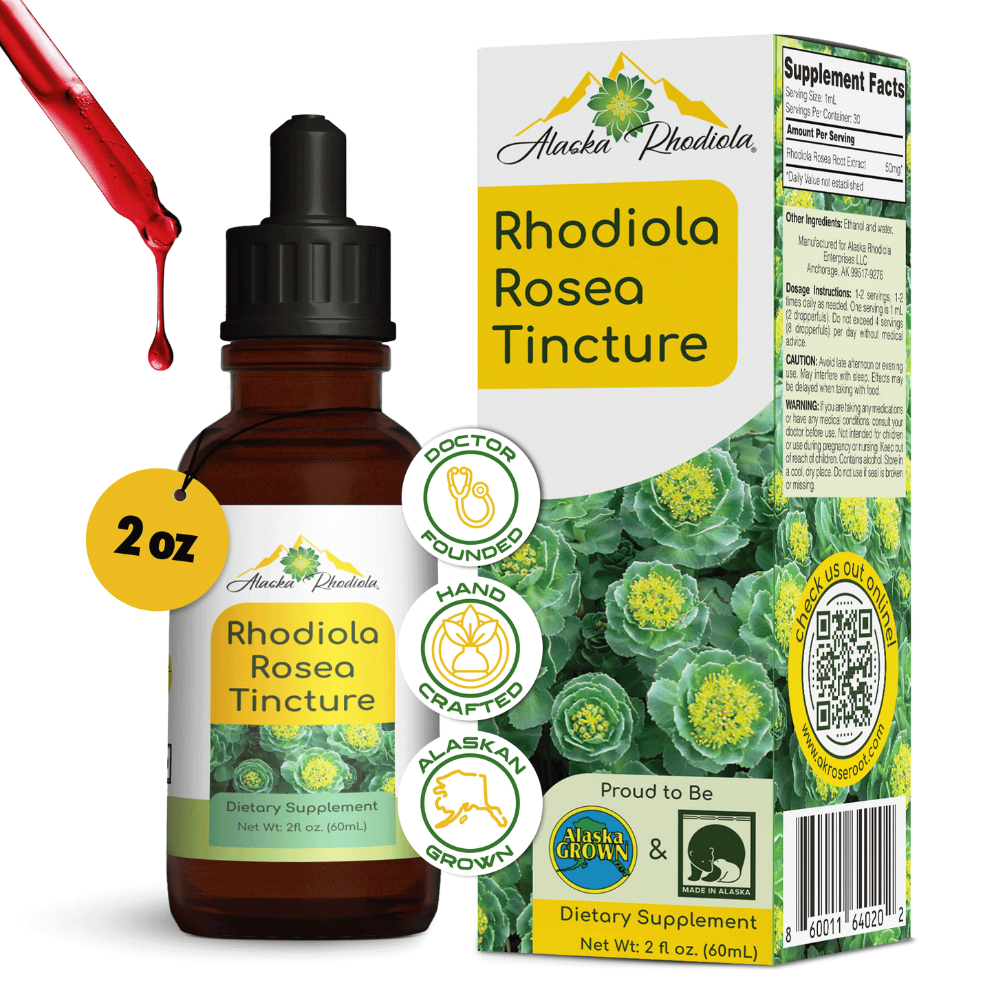 Alaska Rhodiola® Tincture – 2 oz Bottle