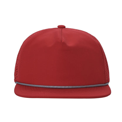 5panel Unstructured Crown W/ Laser Back W/ Rope Flatbill Water Proof Fabric 5wpr