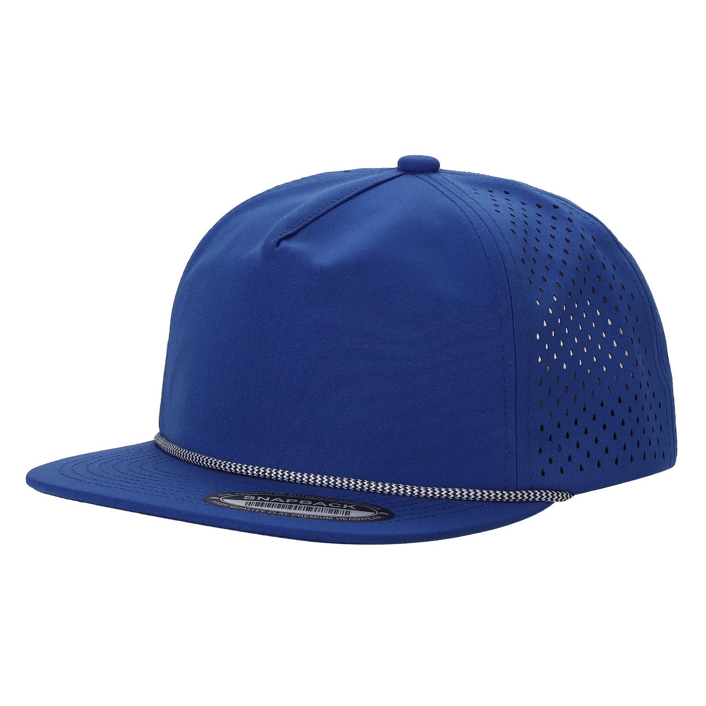 5panel Unstructured Crown W/ Laser Back W/ Rope Flatbill Water Proof Fabric 5wpr