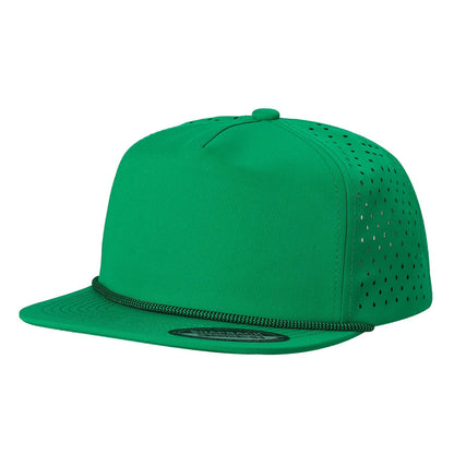 5panel Unstructured Crown W/ Laser Back W/ Rope Flatbill Water Proof Fabric 5wpr