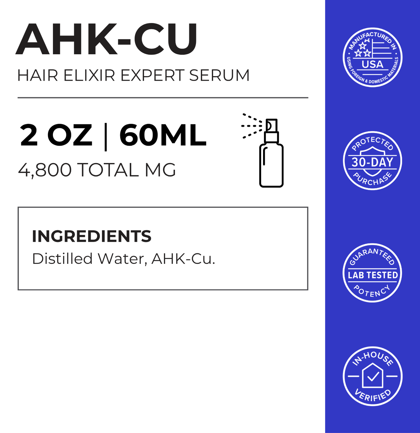 AHK-Cu Copper Peptide Hair Serum 4800mg