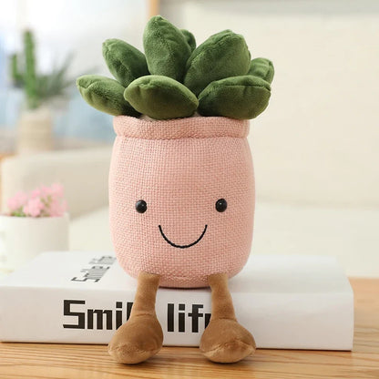 Tulip & Succulent Plant Plush Toy – Cute Stuffed Doll Bookshelf Décor, Soft Kawaii Pillow Pendant & Birthday Gift for Girls