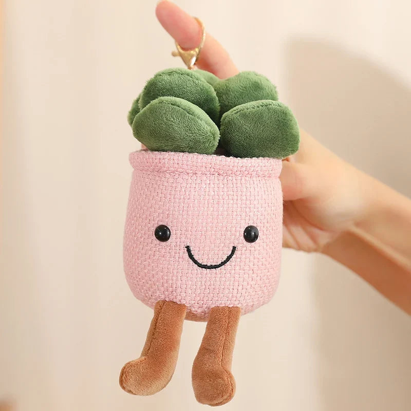 Tulip & Succulent Plant Plush Toy – Cute Stuffed Doll Bookshelf Décor, Soft Kawaii Pillow Pendant & Birthday Gift for Girls