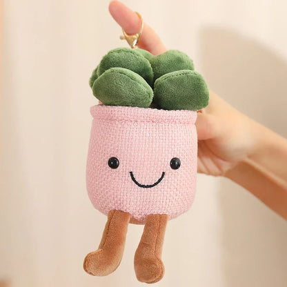 Tulip & Succulent Plant Plush Toy – Cute Stuffed Doll Bookshelf Décor, Soft Kawaii Pillow Pendant & Birthday Gift for Girls