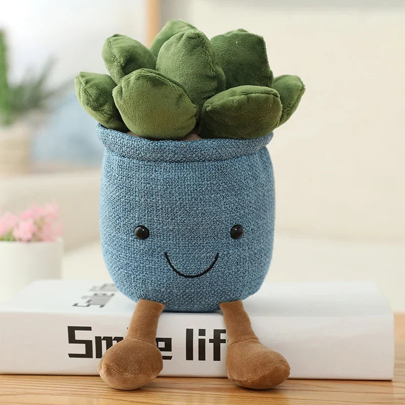 Tulip & Succulent Plant Plush Toy – Cute Stuffed Doll Bookshelf Décor, Soft Kawaii Pillow Pendant & Birthday Gift for Girls