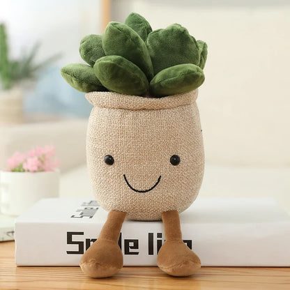 Tulip & Succulent Plant Plush Toy – Cute Stuffed Doll Bookshelf Décor, Soft Kawaii Pillow Pendant & Birthday Gift for Girls