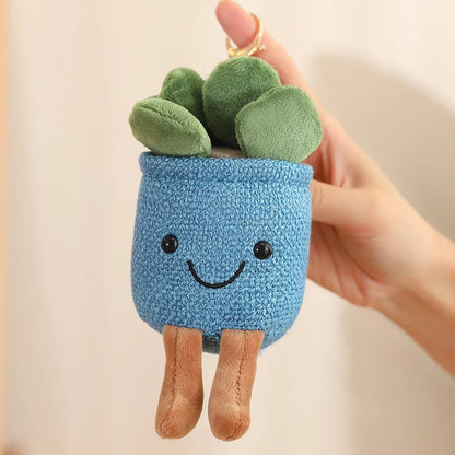 Tulip & Succulent Plant Plush Toy – Cute Stuffed Doll Bookshelf Décor, Soft Kawaii Pillow Pendant & Birthday Gift for Girls
