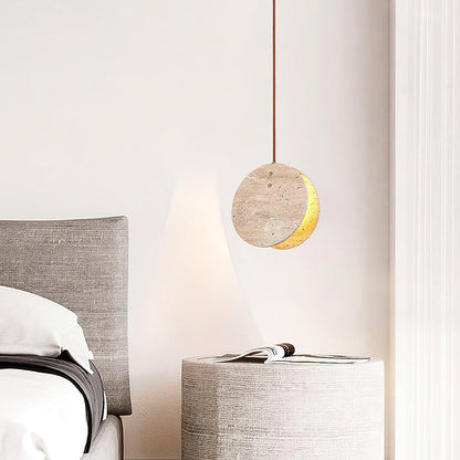 Travertine Disc Pendant Lamp