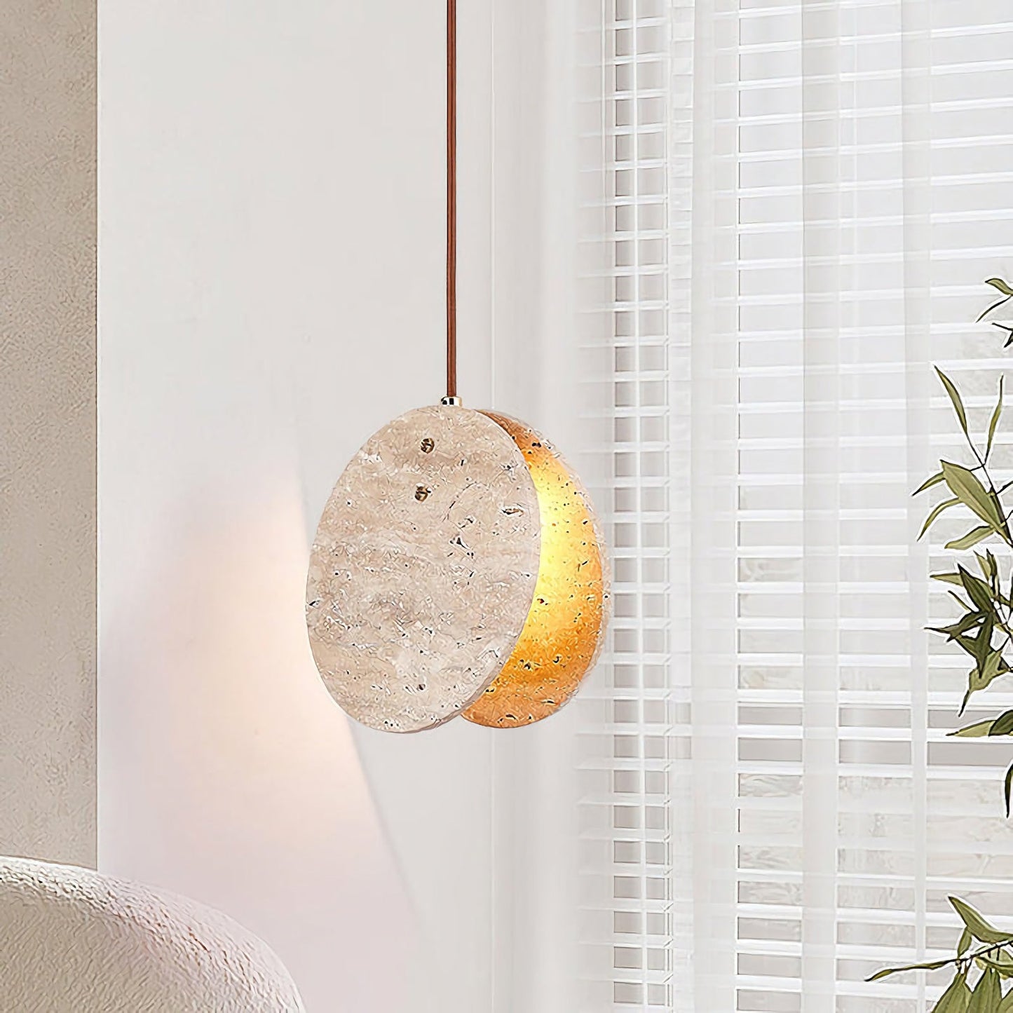 Travertine Disc Pendant Lamp