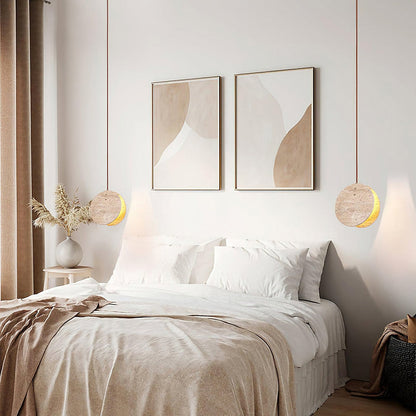 Travertine Disc Pendant Lamp