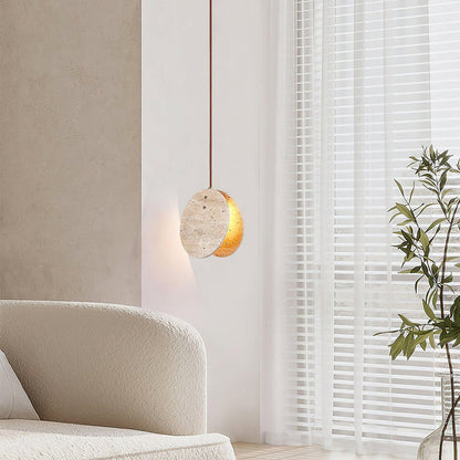 Travertine Disc Pendant Lamp