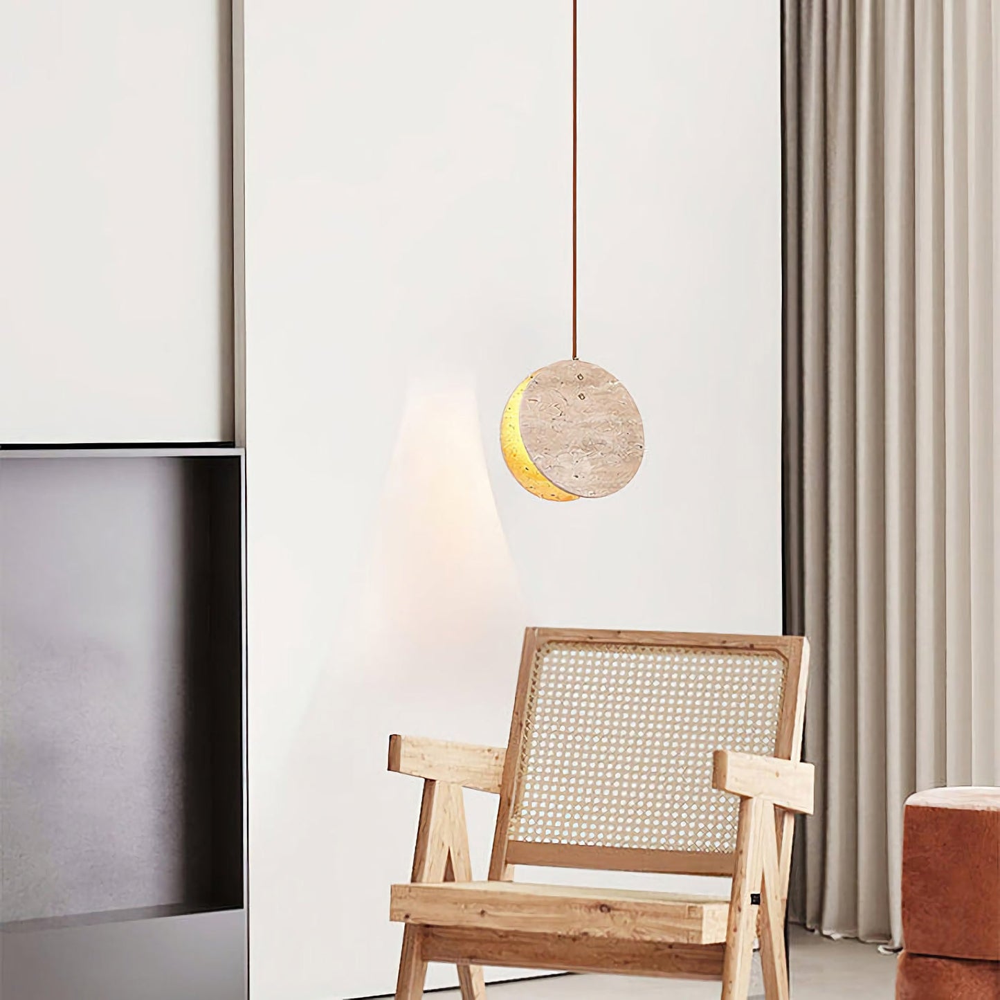 Travertine Disc Pendant Lamp