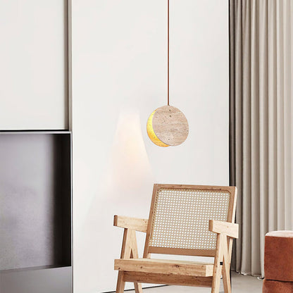 Travertine Disc Pendant Lamp
