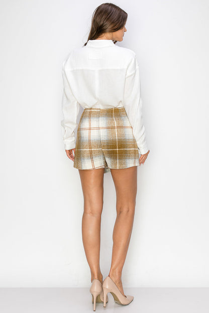 WB0014-1PC-HIGH WAISTED PLAID WRAP SKORTS-$20/PC (TEST SAMPLE)