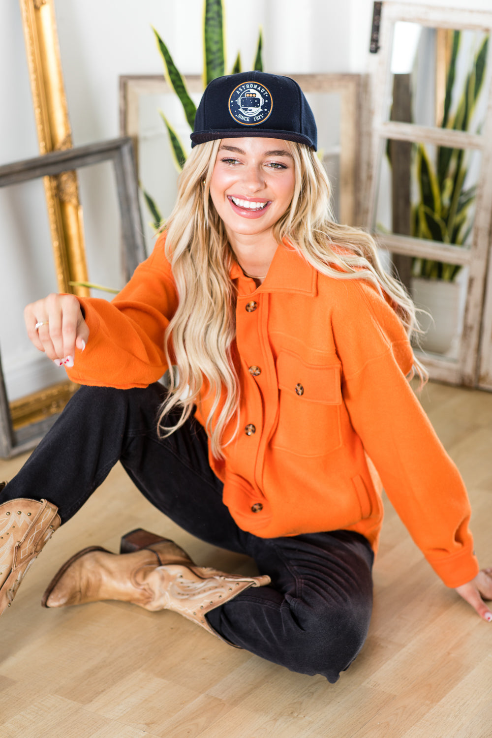 WK0022 Fleece Button Down Oversized Jacket
