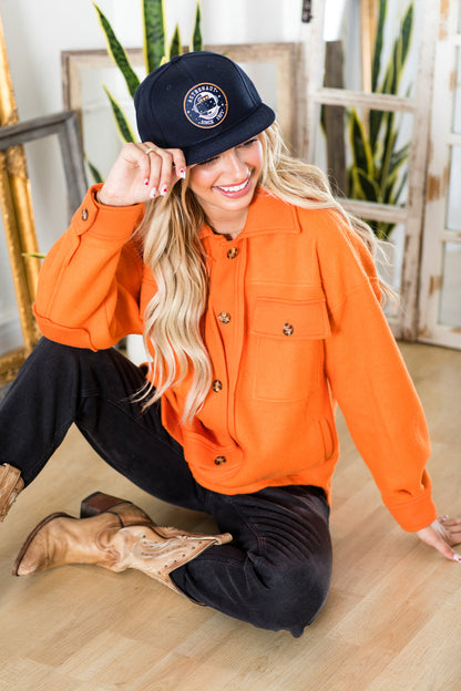 WK0022 Fleece Button Down Oversized Jacket