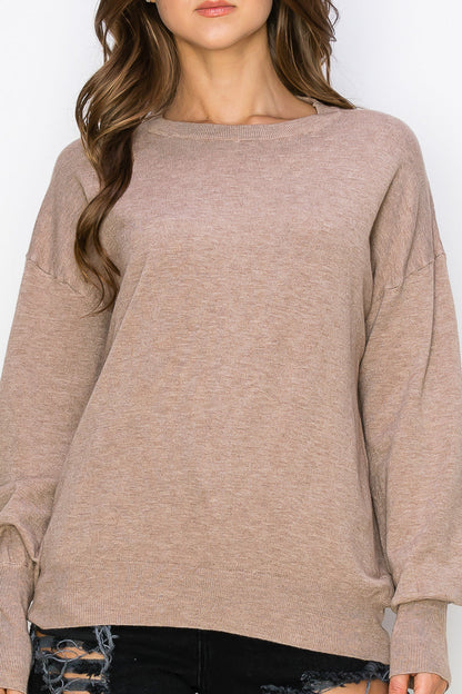 WT0001 Wholesale Cutout Draped Back Pullover