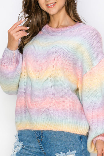 WT0008 Rainbow Sweater Top
