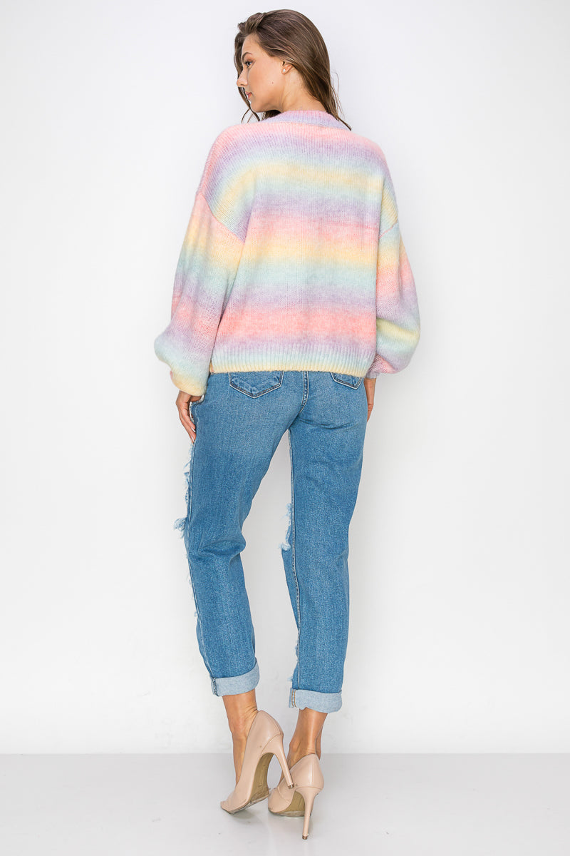 WT0008 Rainbow Sweater Top