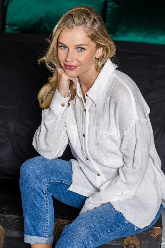 WT0039 Oversized Button Up Shirt