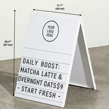 A-Frame Sidewalk Sign – Metal Sandwich Board with Changeable Letters