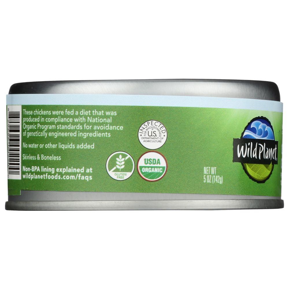 WILD PLANET: Organic Roasted Chicken Breast with Rib Meat, 5 oz