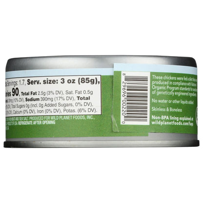 WILD PLANET: Organic Roasted Chicken Breast with Rib Meat, 5 oz