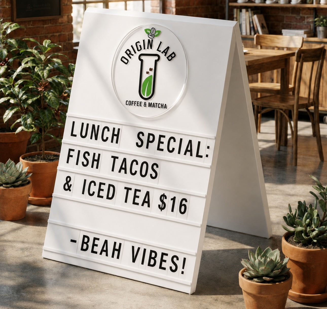 A-Frame Sidewalk Sign – Metal Sandwich Board with Changeable Letters