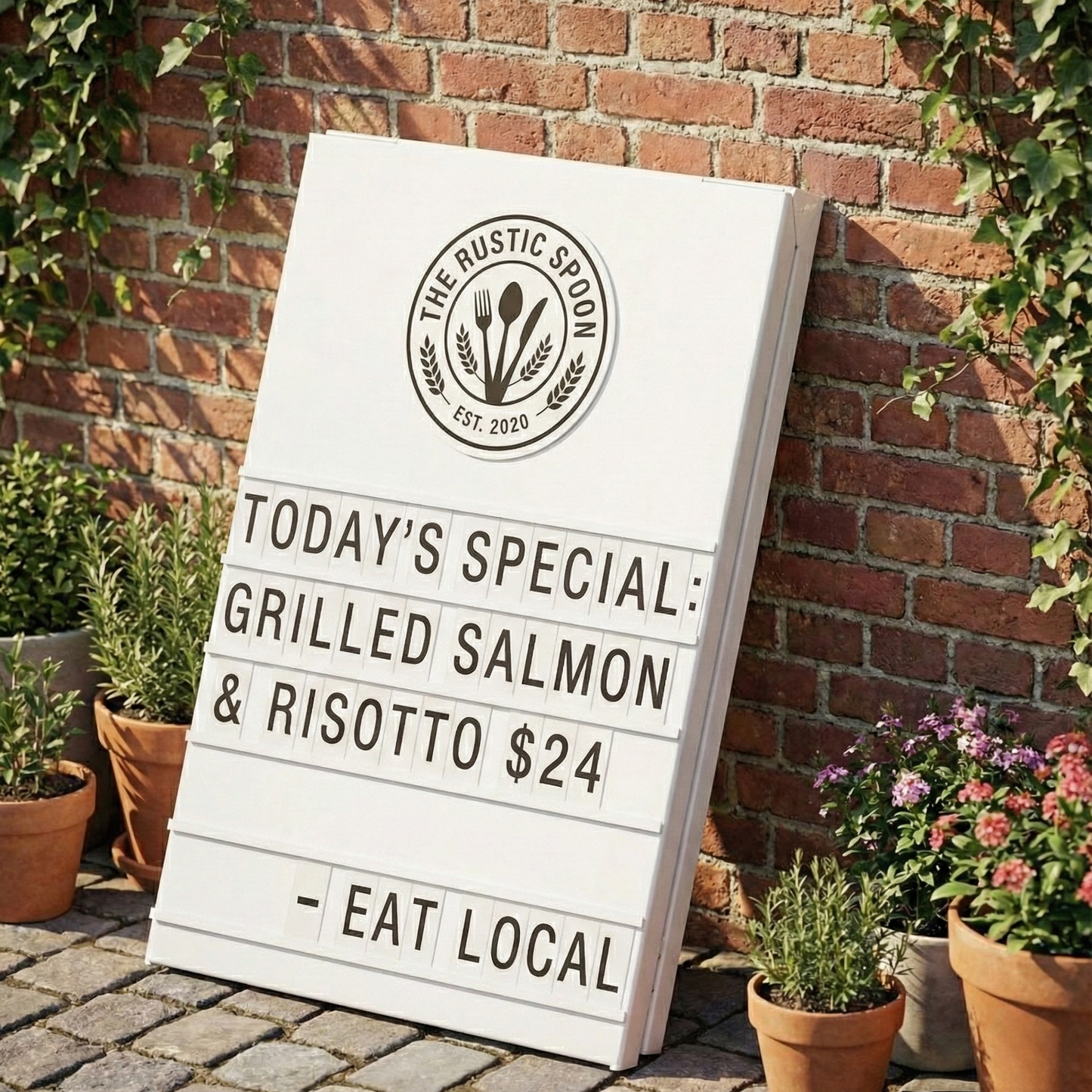A-Frame Sidewalk Sign – Metal Sandwich Board with Changeable Letters