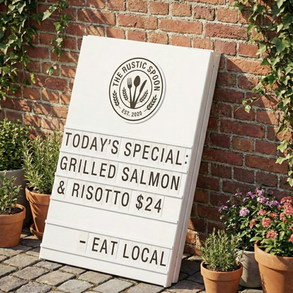 A-Frame Sidewalk Sign – Metal Sandwich Board with Changeable Letters