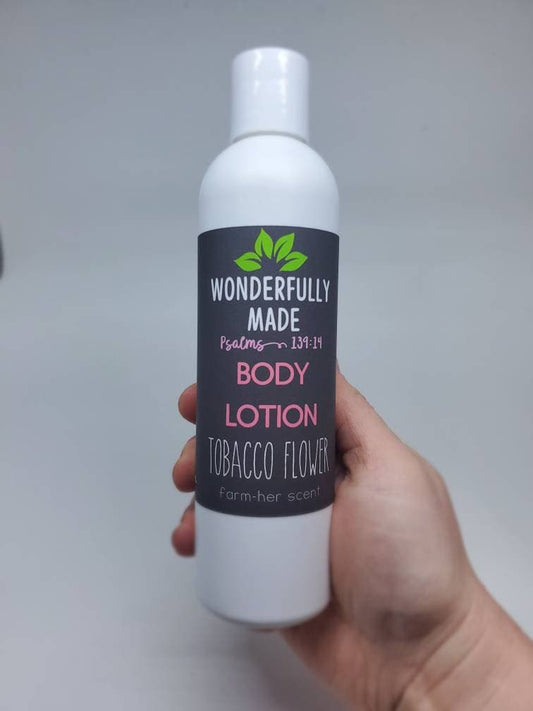 Tobacco Flower Lotion/Natural Preservative / herbal / hand lotion / Calendula / travel size lotion / novelty woman gift / handmade / organic