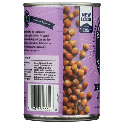 WESTBRAE Organic Lentil Beans No Salt Added - 15 oz | Fresh & Healthy