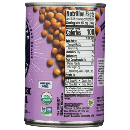 WESTBRAE Organic Lentil Beans No Salt Added - 15 oz | Fresh & Healthy