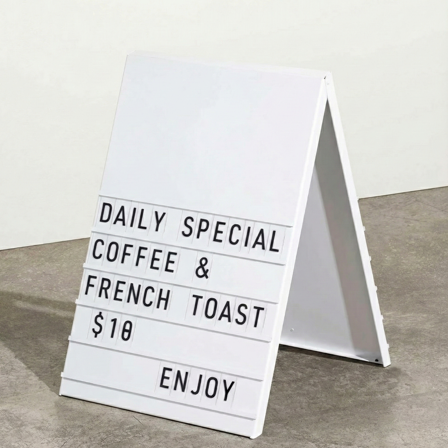 A-Frame Sidewalk Sign – Metal Sandwich Board with Changeable Letters