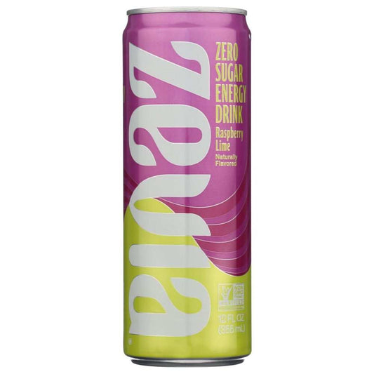 ZEVIA Raspberry Lime Energy: Zero Sugar | Natural Energy Drink 12fl oz