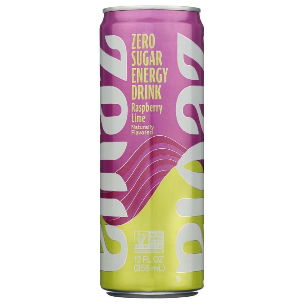 ZEVIA Raspberry Lime Energy: Zero Sugar | Natural Energy Drink 12fl oz