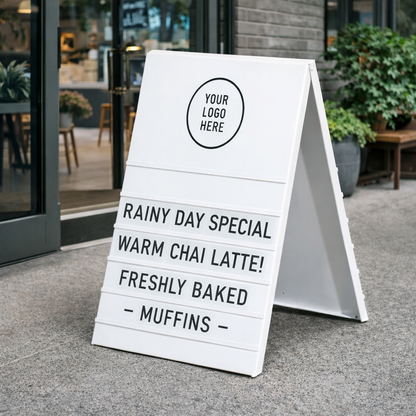A-Frame Sidewalk Sign – Metal Sandwich Board with Changeable Letters