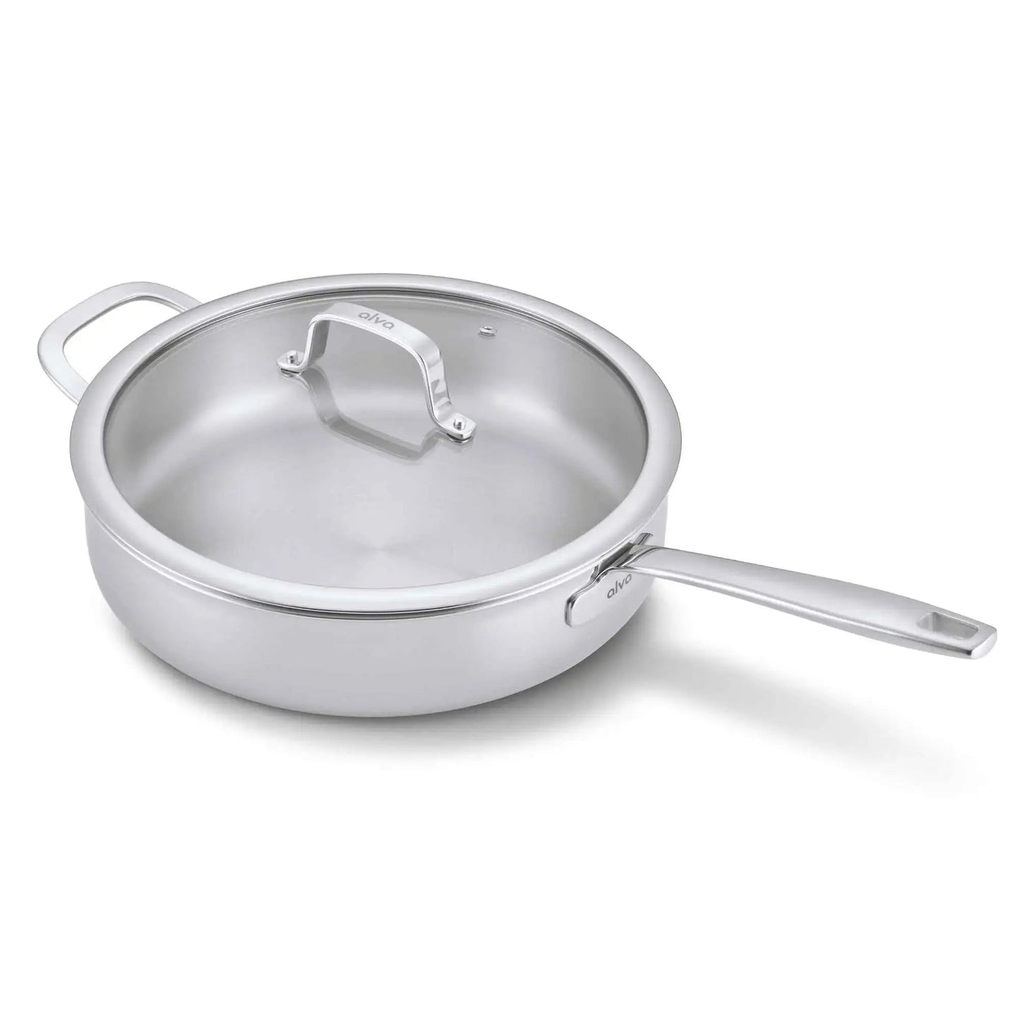 5-Ply Stainless Steel Sauté Pan with Lid, 4-Qt