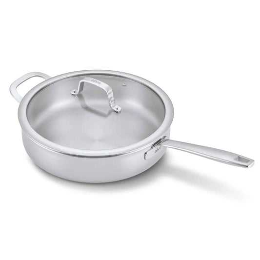 5-Ply Stainless Steel Sauté Pan with Lid, 4-Qt