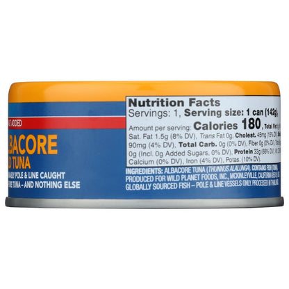 WILD PLANET: Albacore Wild Tuna No Salt Added, 5 oz
