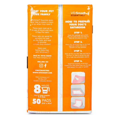 WizSmart Essentials Pads with Charcoal, XL, 50 Count